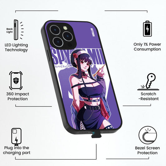 Yor Forger LED iPhone Case with Black Frame iPhone 7 / 8 / se2 / se3